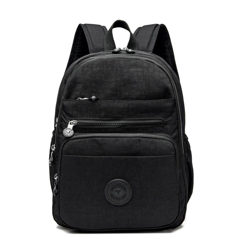 Lightweight Backpack Women Nylon Backpack Solid Color Travel Bag Student Schoolbag