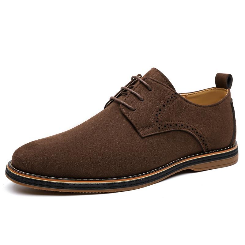 Men Brogue Casual Dress Shoes Soft Faux Leather Upper Non Slip Rubber Sole Business Walking Shoes Large Size Daily Office