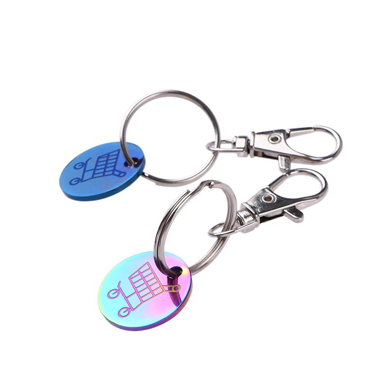 Portable Carts Token Keyring Solver Chip Key Chain 23Mm One Euros Europe Metal Shopping Trolley Coin Holder Keychain