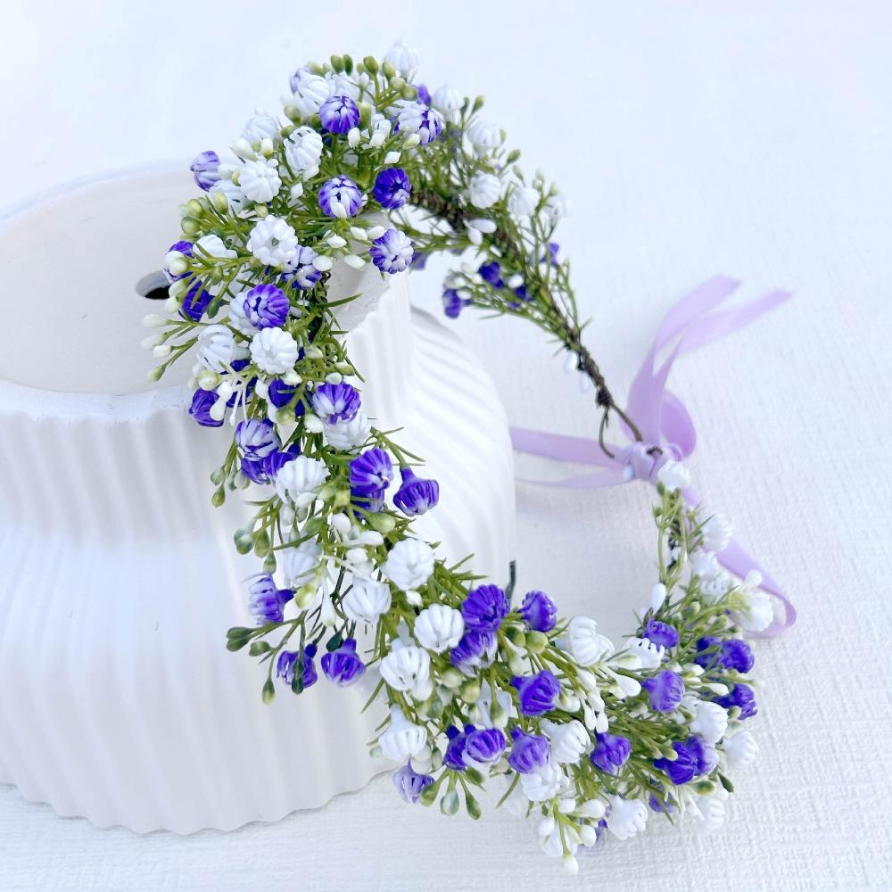 Simulated Flower Floral Headband Korean Style Bridal Wreaths Sweet Wedding Headpiece Girl