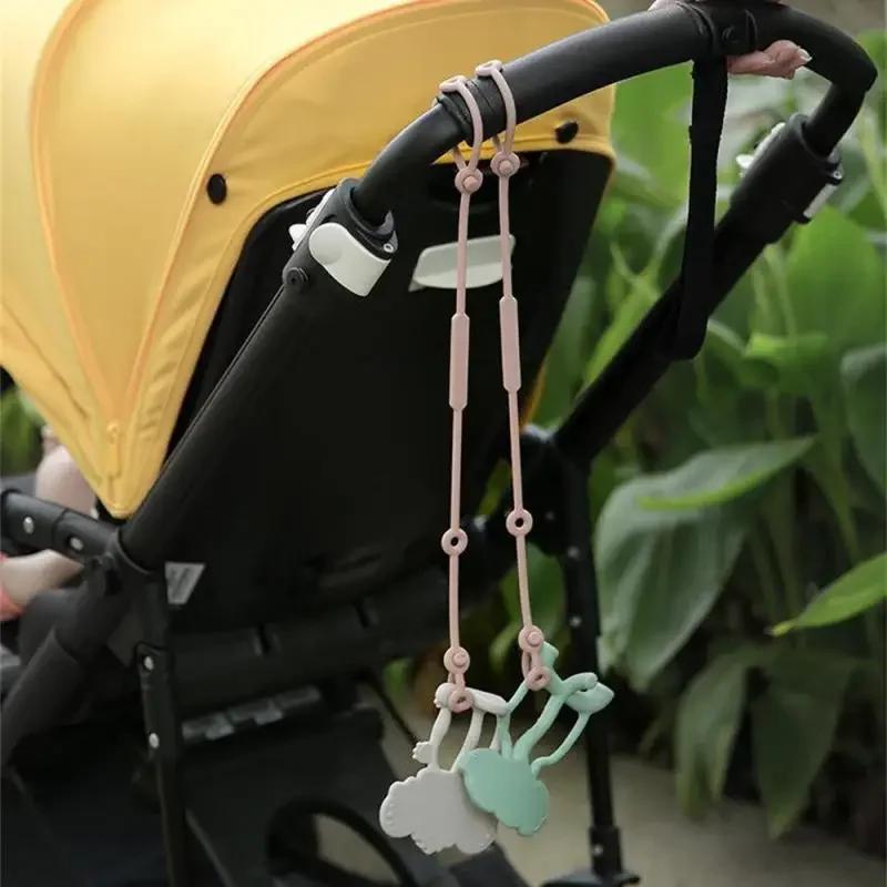 1~2PCS New Silicone Toy Safety Straps Newborn Teething Soother Chew Dummy Chains Adjustable Baby Pacifier Clip Teether Straps