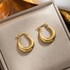 Geometric Statement Circle Hoop Earrings C- Shape Zircon for Women Girls Trendy Metal Texture 18 K Golden Ear Studs Accessories