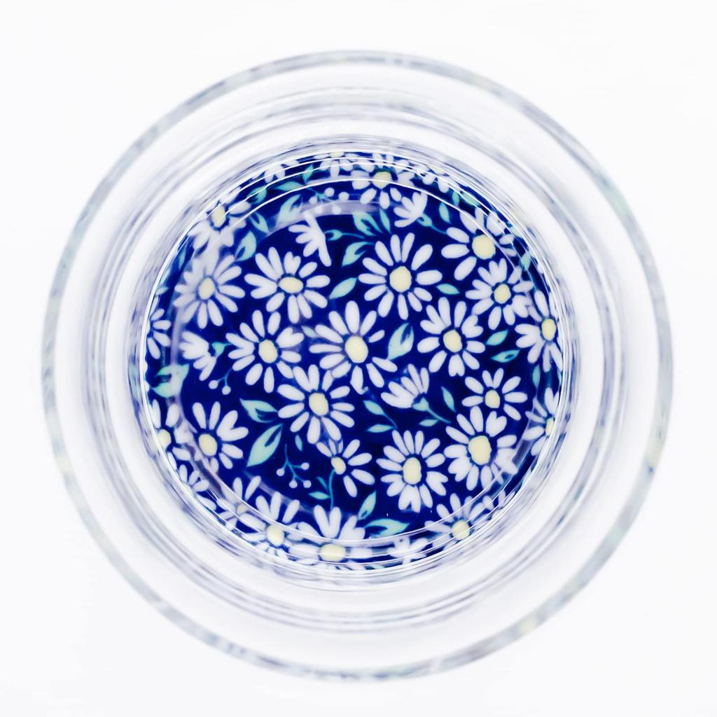 Arita Ware Roman Glass On the Rocks (presented In a Gift Box) Blue Small Chrysanthemum
