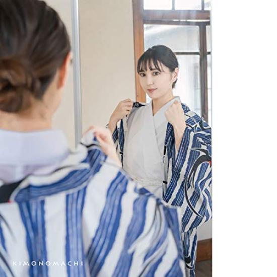 Длинный, стирающийся, длинный, одинарный, размер M [КИМОНОМАЧИ] Женское нижнее белье, шелк, нижнее белье, «Летнее нижнее белье, белое, готовое»