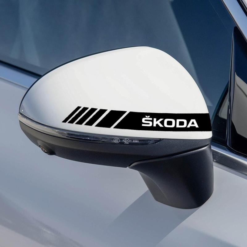 CGT1 20*2cm car rearview mirror side sticker waterproof decal, suitable for Skoda Octavia, Scala, Rapid, Kamiq, Kodiaq, Fabia, Superb