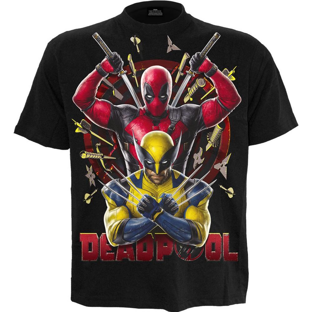 Deadpool & Wolverine Unisex Adult Bullseye Back Print T-Shirt