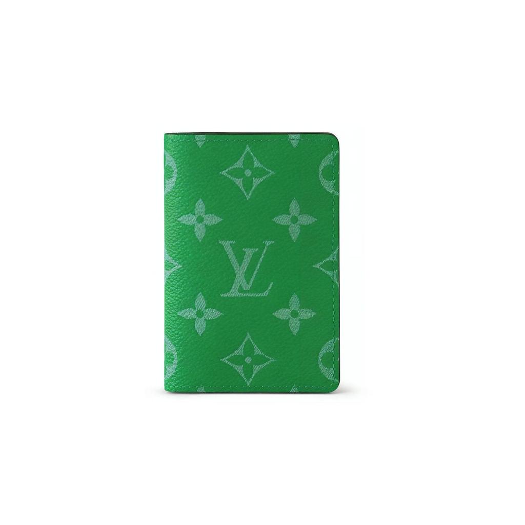 Louis Vuitton Pocket Organizer Monogram Flap Leather Wallet Women Wallet Green M83101