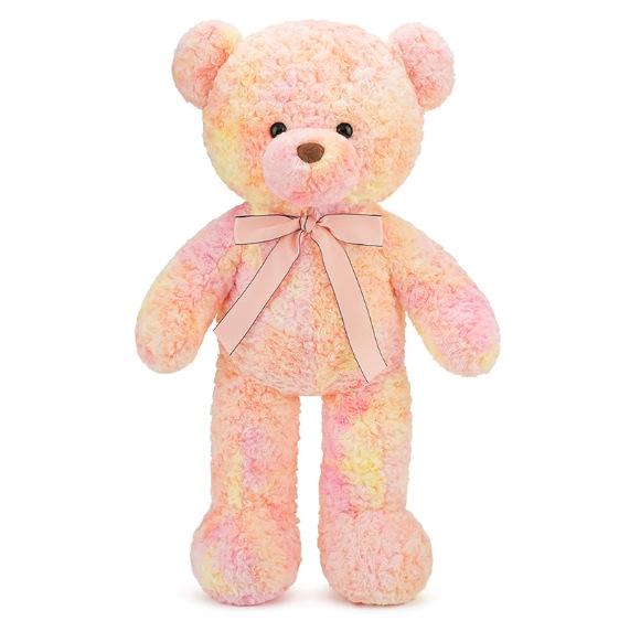 Плюшевый разноцветный медведь для обнимания - Большая успокаивающая подушка-игрушка в подарок