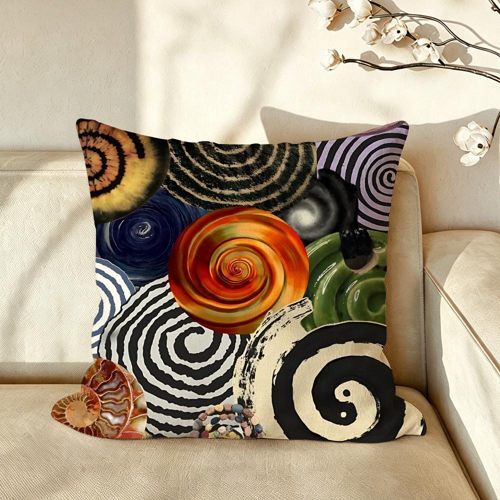 Art CColorful sspiral Cushion Cover Pillow Case Antidustmite Pillowcase Silky Short Plush Sofa Cushion Cover hot
