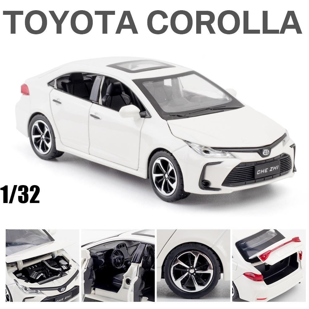 1/32 Toyota Corolla Hybrid Toy Car for Children Diecast Alloy Metal Miniature Model Pull Back Sound & Light Collection Gift Kid