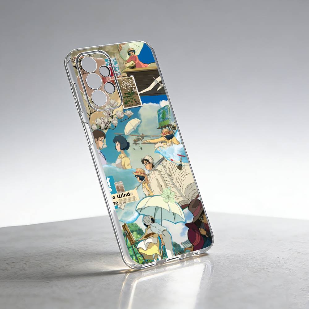 Чехол для телефона Amine The Wind Rises для Samsung S25, S24, S21, S22, S23, S30, Ultra, S20, Plus, Fe Прозрачный чехол