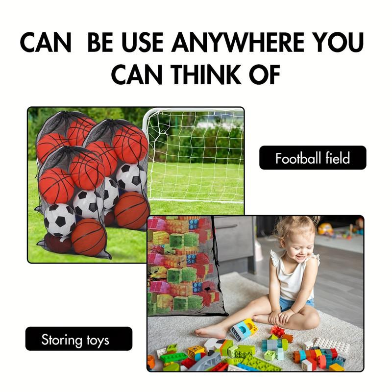 Большая сетчатая спортивная сумка с сумкой на шнурке для хранения баскетбольного, волейбольного плавательного снаряжения