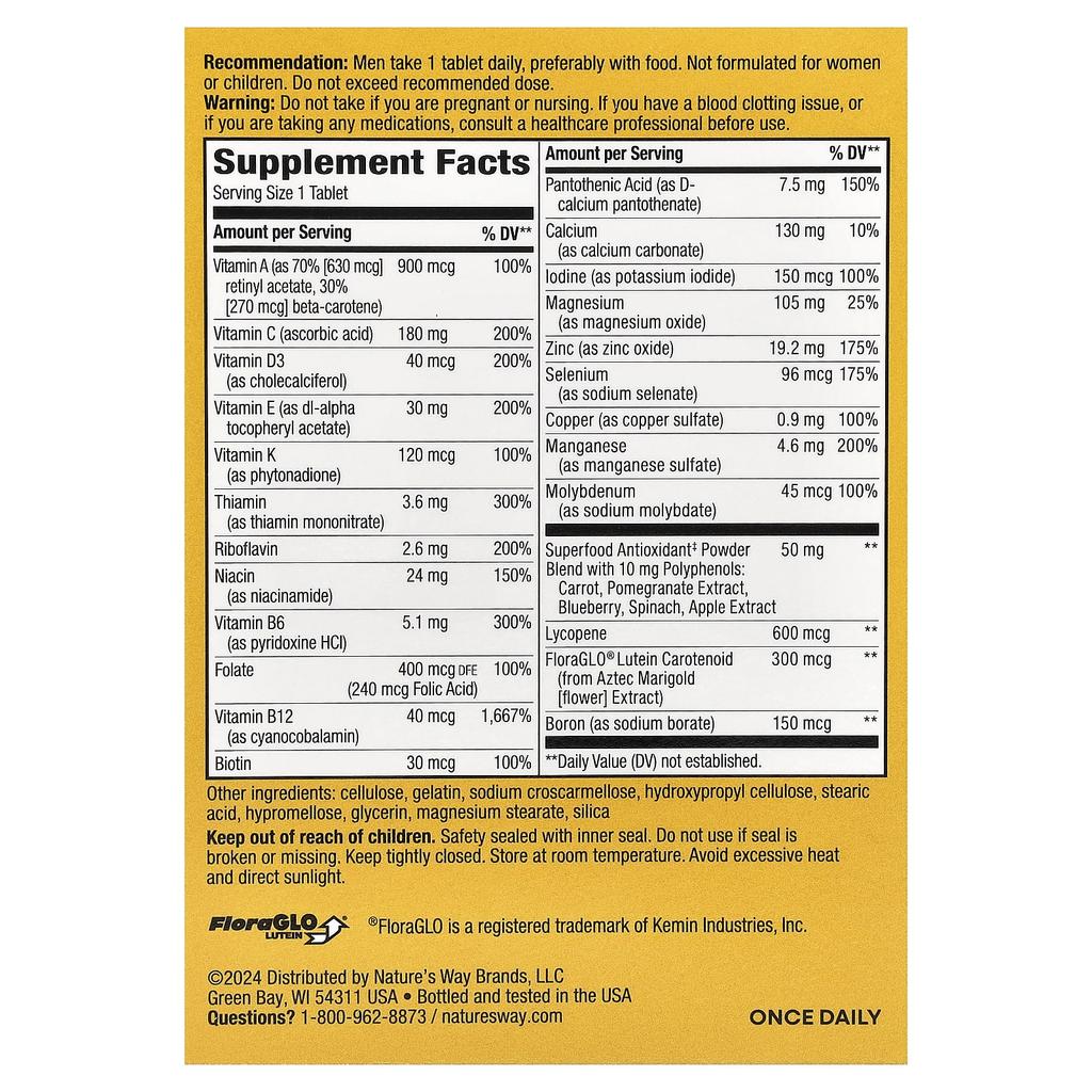 Nature'S Way, Alive!® Complete Multivitamin for Men 50+, 50 Tablets