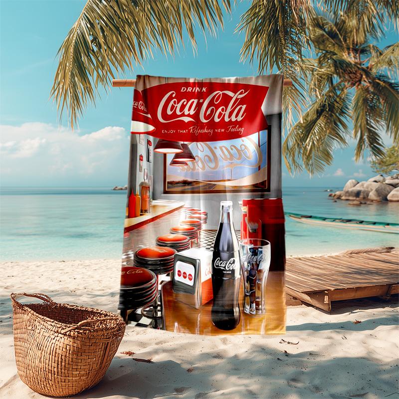 Christmas Gift Halloween Theme Bear Truck Coca Cola beach towel outdoor camping vacation swimming beach towel outdoor absorbent bath towel Y2