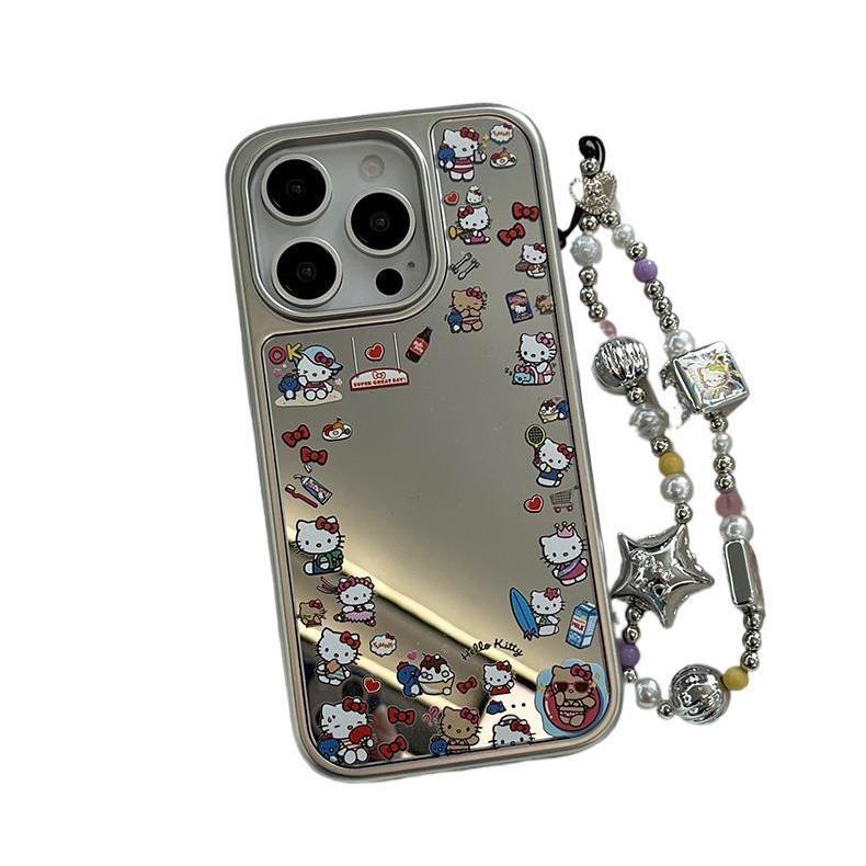 Зеркало для макияжа высокой четкости iphone13 персонализированное Hello Kitty яблоко 17 чехол для мобильного телефона 14promax зеркало 15 противоударный 11