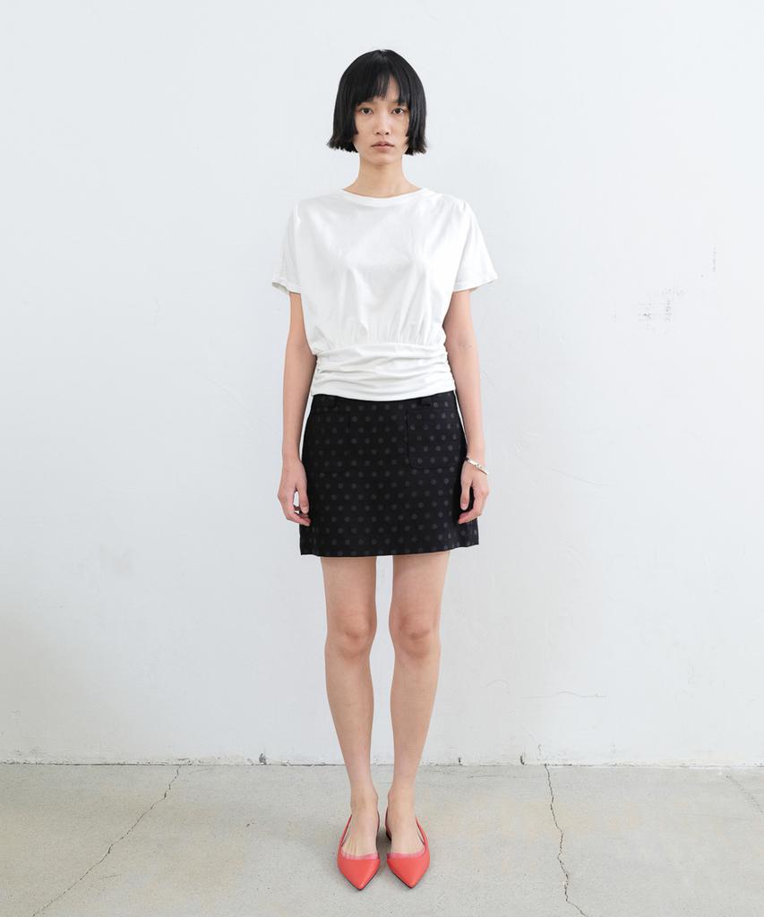 Sillot Front Pocket Dot Mini Skirt (Black)