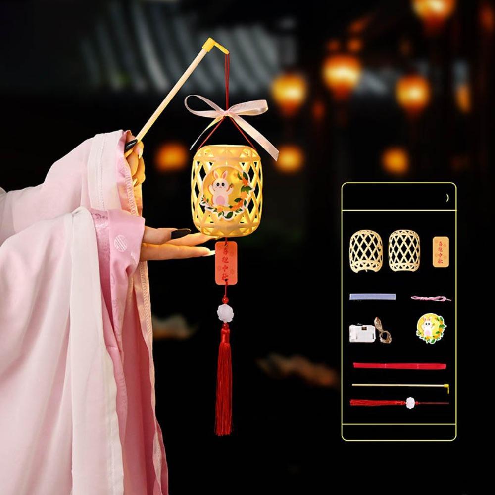 Светящийся фонарь ручной работы к Празднику середины осени, фонарь в виде кролика, ручной фонарь, детский подарок