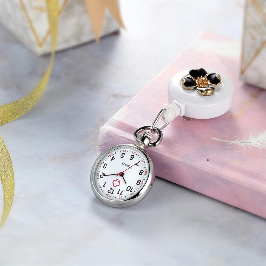 Карманные часы Lancardo Nurse для клипсы, легко покрываются лаком, 3 цвета на выбор, эластичные часы, для медсестер, тип, унисекс, цифры, для чтения, женские, лепестки,