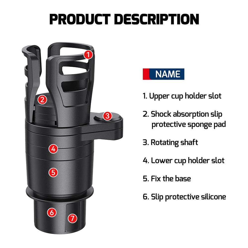 4in1 Multifunctional Adjustable Car Cup Drink Bottle Holder Base Stand Organizer
