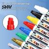 Rubber Tire Paint Pens 12 Colors Flat Tip Marker, Oil Based Broad Pen for Metal Heavy Duty Steel Glass Leather, Waterproof Quick Dry Touch Up