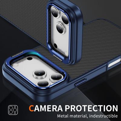 Для чехла для телефона IPhone17promax Скрытый кронштейн для объектива Узор из углеродного волокна Магнитный на ощупь кожи для чехла для телефона Apple