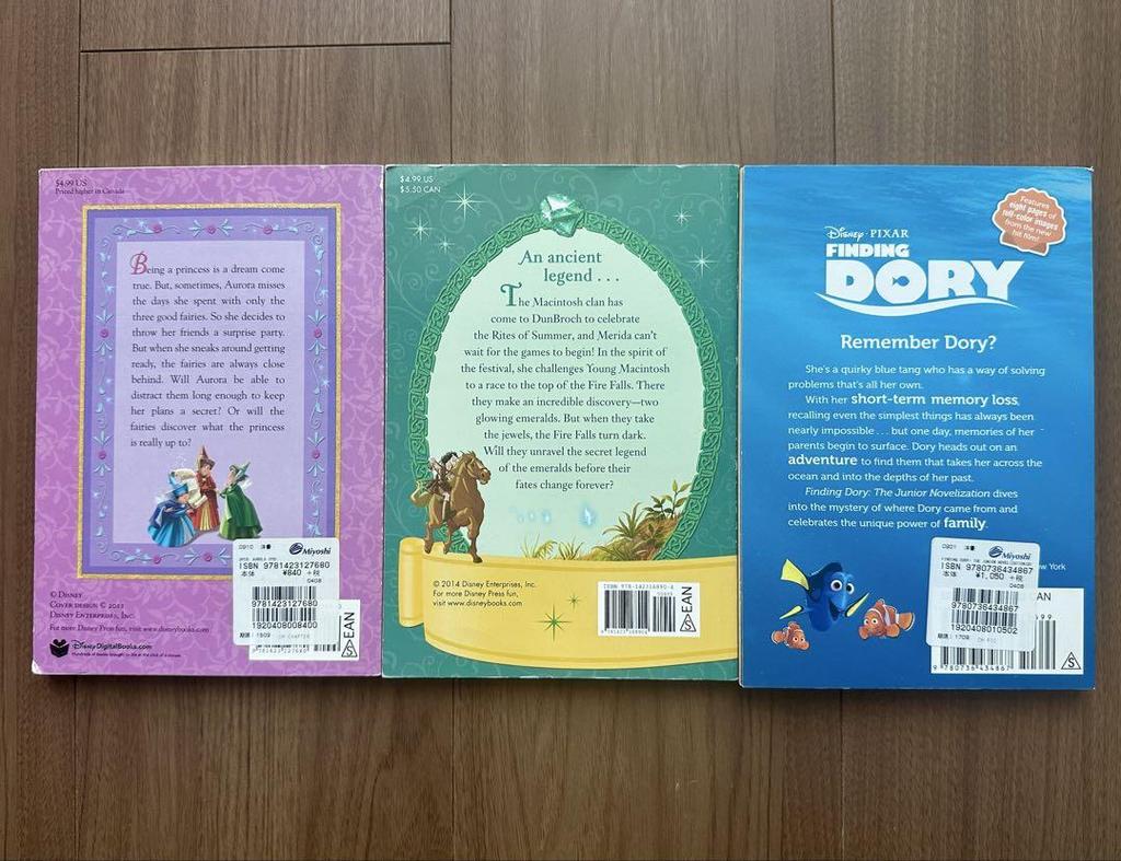 [Б/У] Принцесса Аврора, Дори, Мерида, Дисней, 3 книги на иностранном языке