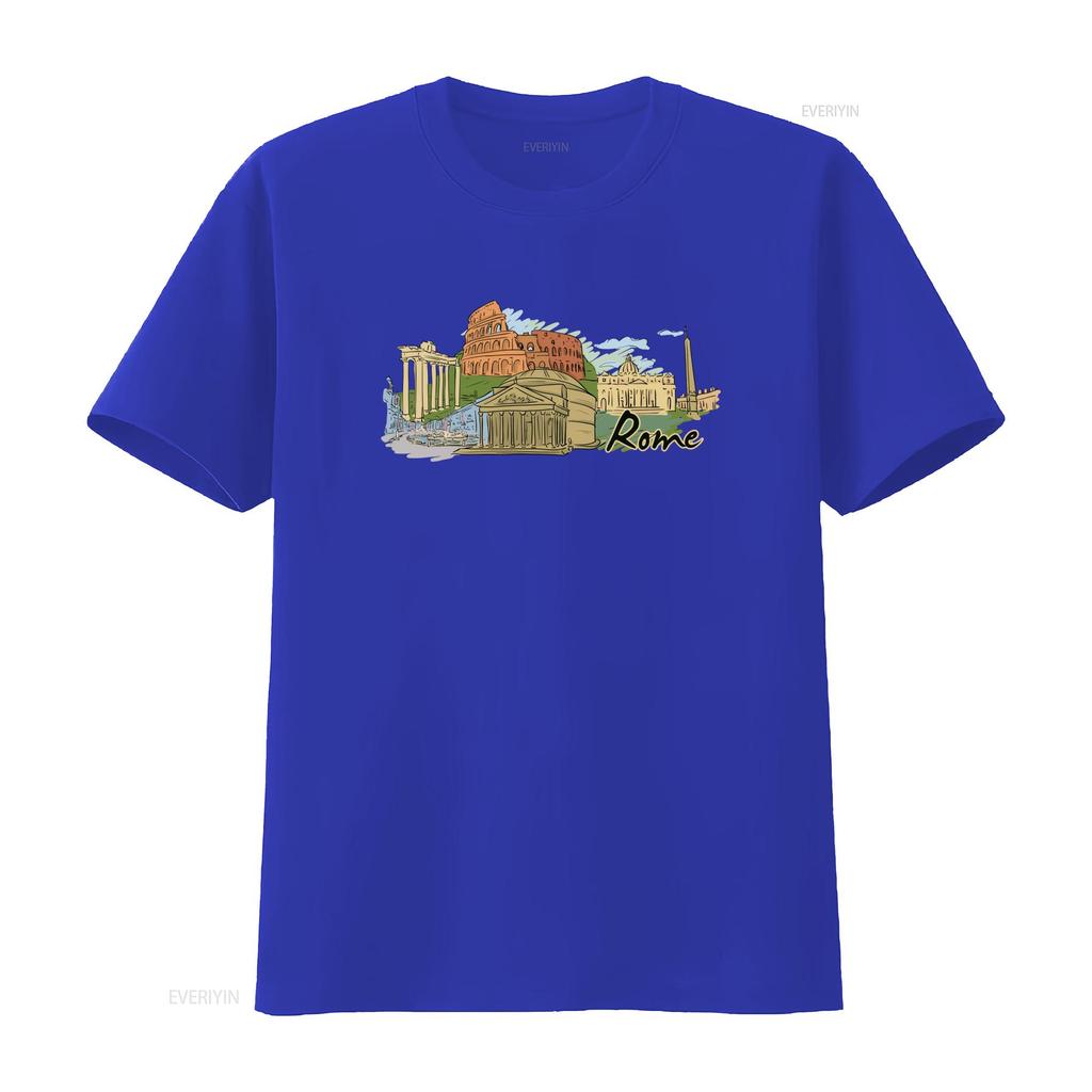 Rome Landmarks T Shirt Colosseum Roman Forum St Peter Basilica Pantheon Piazza Venezia Perfect for Travel Lovers vintage