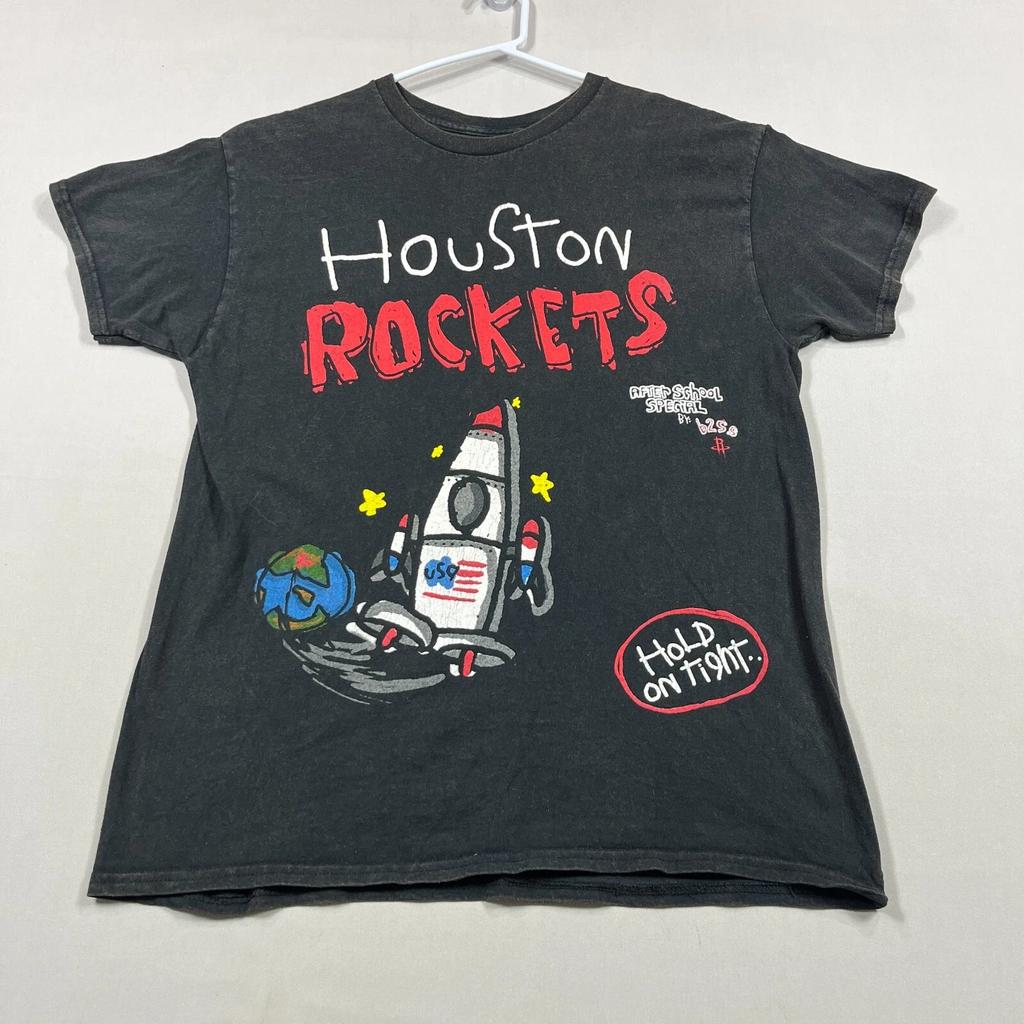 After School Special Houston Rockets Art Casual Cotton Tee T Shirt Mens Medium M