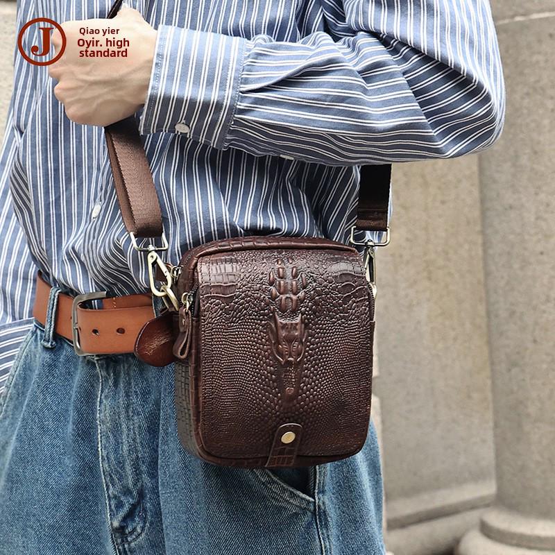 Мужская высококачественная сумка-мессенджер из натуральной кожи с крокодиловым узором - ретро-сумка через плечо в европейском и американском стиле