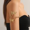 Open Arm Bracelet Adjustable Hollow Out Butterfly Shape Solid Color Flower Decor Anti-slip Lady Prom Party Cosplay Performance Jewelry