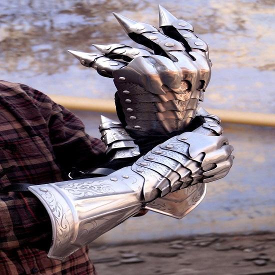 Medieval Sauron Gauntlets Steel Medieval Armor Gloves Crusader Larp Gauntlets, Lord of The Rings Gauntlets