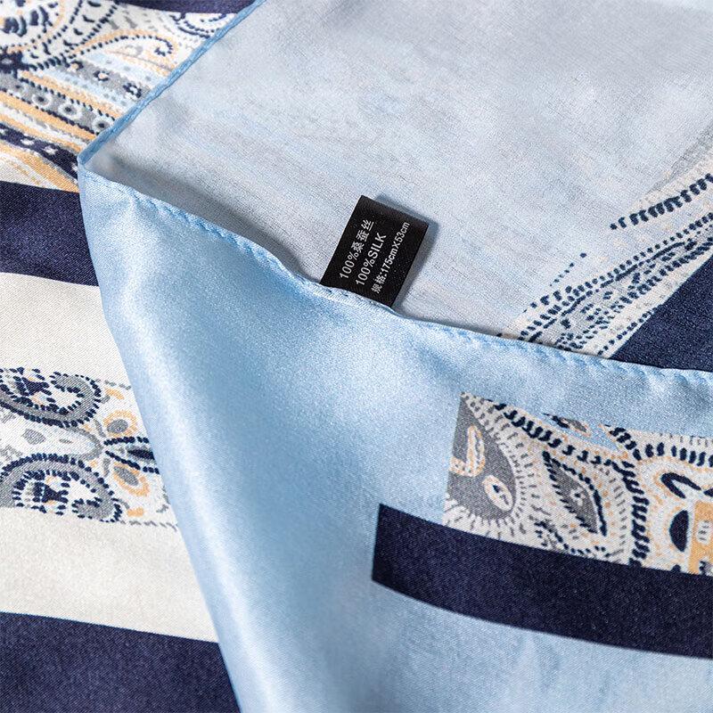 Hengyuanxiang 100% Silk Paisley Long Scarf