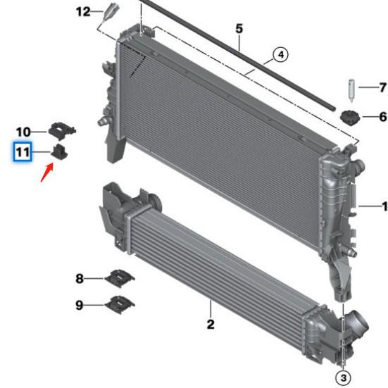 BMW X1 F48 & 2 Series F45 Lower Radiator Mount (Part #17118668715)