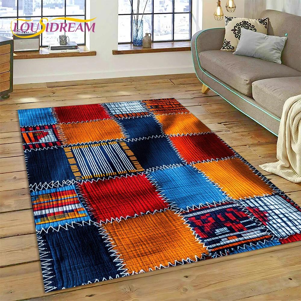 VIKAMA Colorful Flower Woven Art Mandala Rug, Non-Slip Carpet For Living Room, Bedroom, Sofa, Home Decor, Doormat