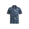 Ua Iso-Chill Edge Logo All-Over Print Casual Short Sleeve Polo Shirt Men Polo Shirts Navy-Blue 1377365-412