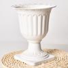 2pcs White Standing Flowerbed Roman Flower Vase Desktop Decor Ornament Planter  Flower Arrangement