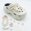 Подвеска для обуви Crocs DIY Vintage Pearl Metal Five Leaf Flower Украшения для обуви Пряжка для Croc Подвески Аксессуары для обуви с отверстиями