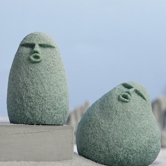 Cute Stone Primitive Man Figurine Funny Stoneman Statue Carving Face Decoration for Garden Home Decor Fish Tank Ornament