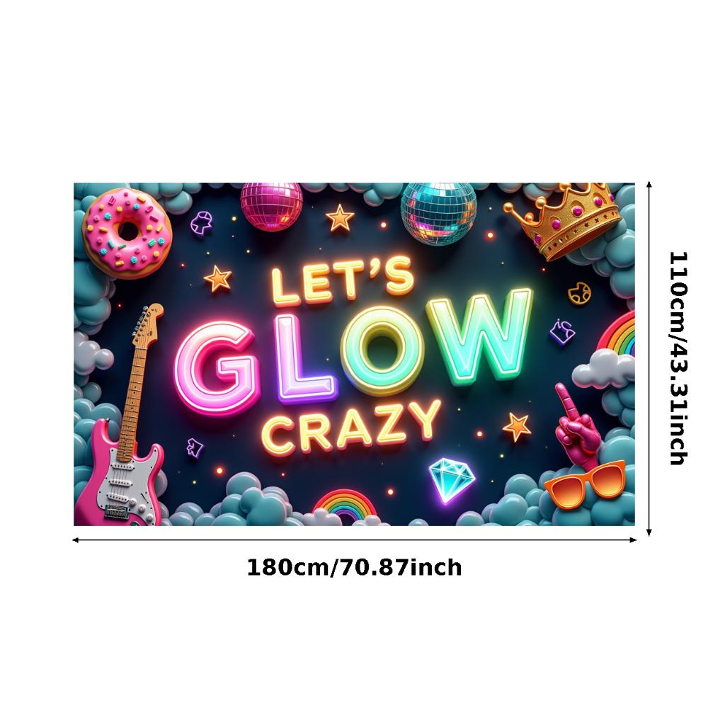 Разноцветный Баннер Звездные Узоры Баннер для Мероприятия Освещение Декор Диско-Шар Светящийся Баннер для Танцевального Мероприятия Неоновая Вечеринка Ретро