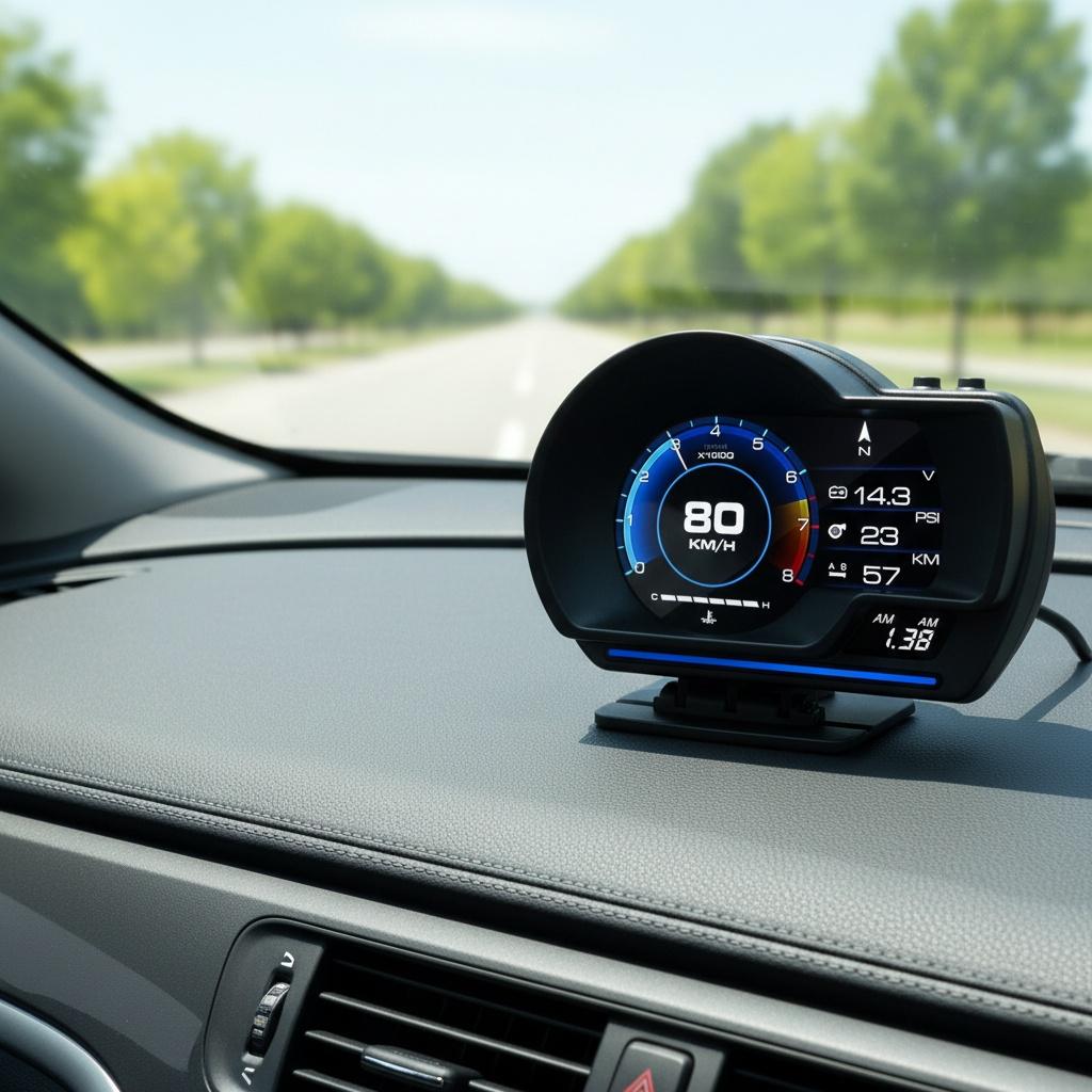 Универсальный A501 OBD2 Автомобильный прибор Автомобильный HUD-дисплей Турбо-датчик Автомобильный Head Up Display Умный цифровой охранный сигнализатор Температура воды и масла Обороты