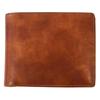 Snovist Men's Bifold Wallet, Museum Calf Leather, Free Personalization Engraving (02.Brown)