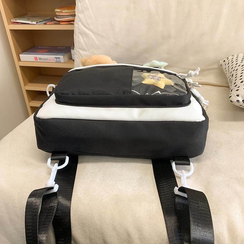 Women's Shoulder Bag Color Block College Style Student Crossbody Bag Class Book Bag