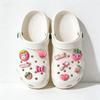 Набор розовых клубничных DIY заколок для волос, брелоков и шармов для Crocs из смолы