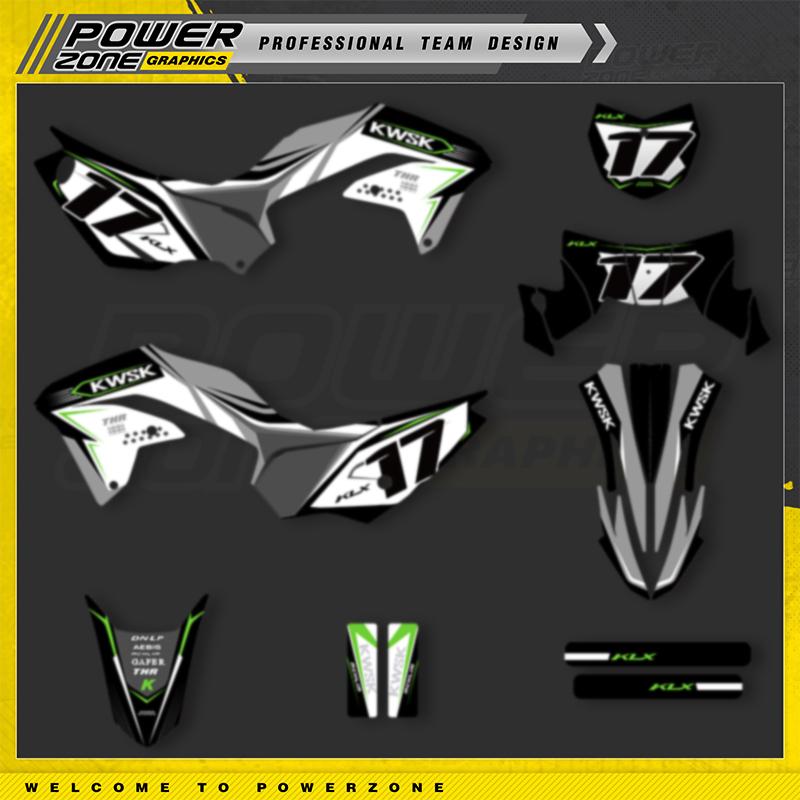 PowerZone Индивидуальные Командные Графические Фоны Наклейки Для Kawasaki 2020 2021 2022 2023 KLX 230 230R Мотоцикла