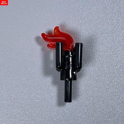 Нетоксичные кубики Moc Кожаный Пламенный Огонь Факел 2566 64647 Фигурка 4 см Строительные Блоки Игрушки Сделай Сам Для Детей Куклы Подарки