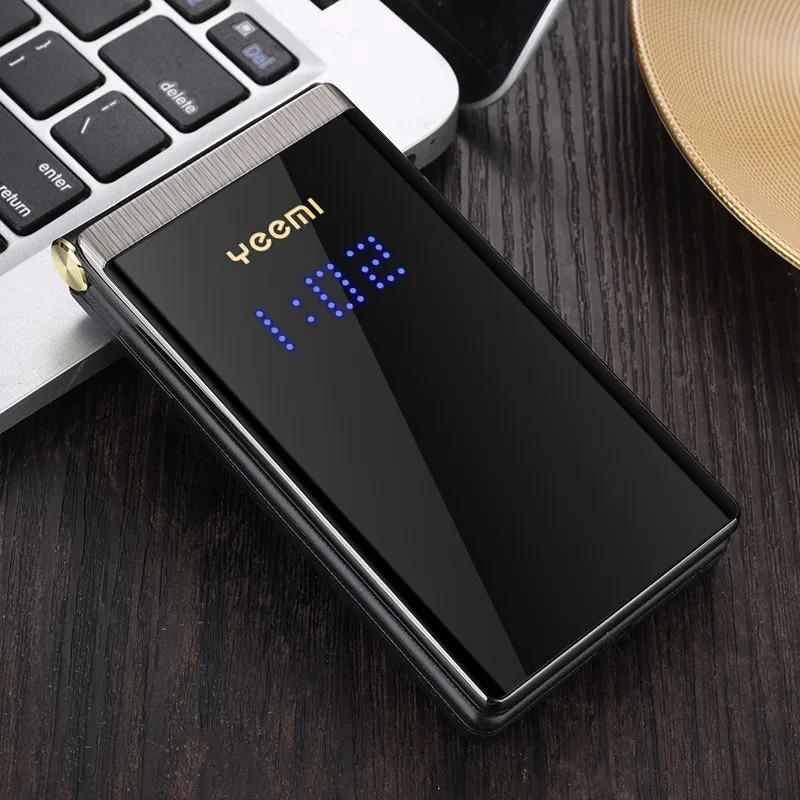 YEEMI M2-C 2G Button Phone 2.84inch Double Screen MTK GSM 2G Flip Mobile Phone Big Letters Vibration MP3 Bluetooth CellPhone For Elderly