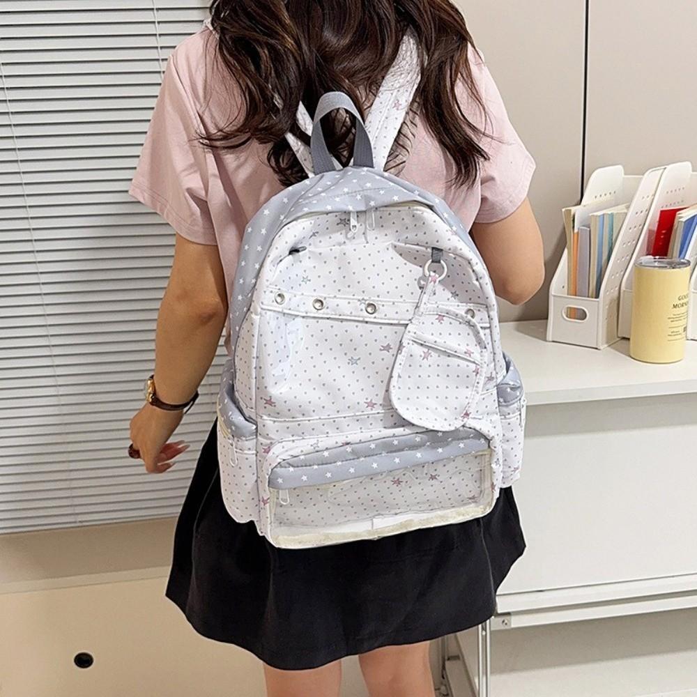 Fashion Transparent Polka Dot Backpack Lolita Transparent Ita Bag DIY Display Itabag Display Knapsack Students