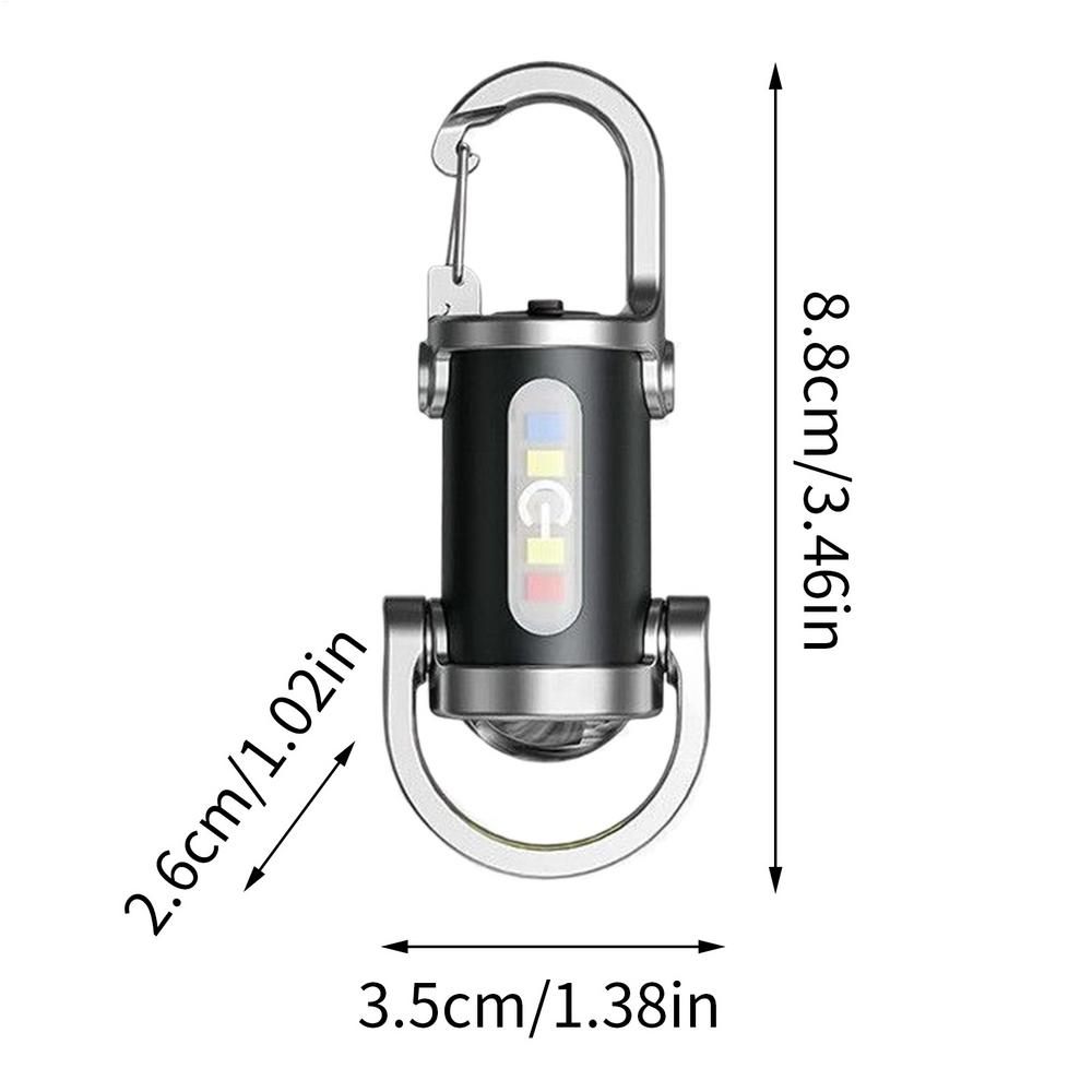 LED Keychain Light USB Charging Small Camping Flashlight Powerful LED Key Chain Lamp for Outdoor Survival Fishing Climbing