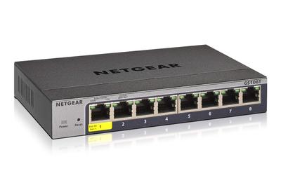 Коммутатор NETGEAR 8 портов 1G Металлический корпус Тихий Безвентиляторный Ограниченная пожизненная гарантия на оборудование Облачное управление Умный коммутатор [Оригинальный продукт]