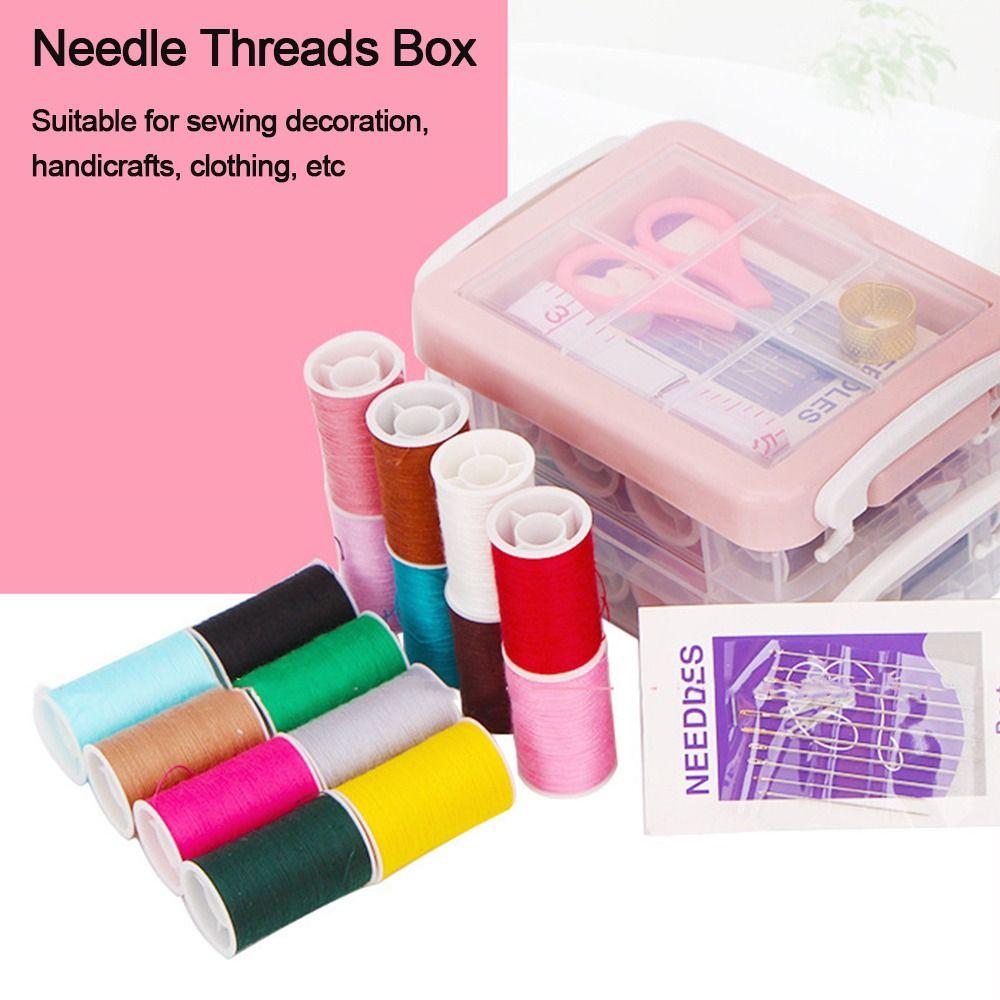 Домашний жилой профессиональный наперсток, пуговицы, игольные нитки, коробка для хранения, органайзер, набор для шитья